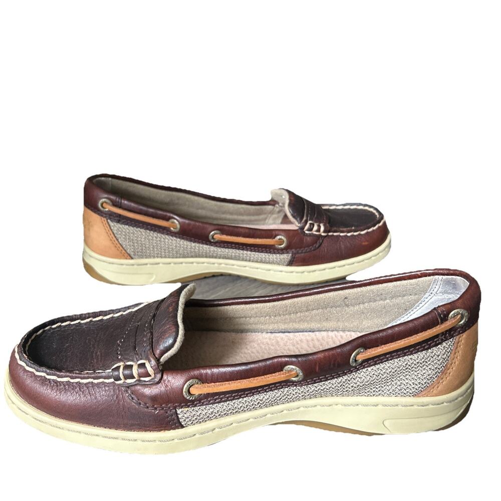Sperrys Top Siders Women’s Size 6.5, Tan And Brown Boat Shoe - Picture 4 of 9
